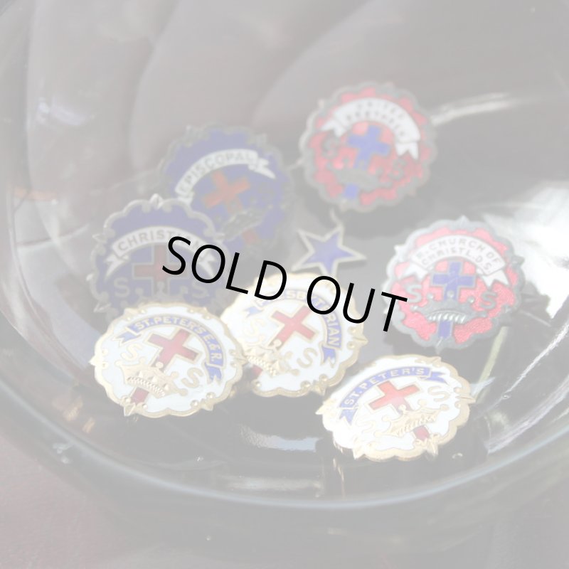 画像6: USAヴィンテージピンバッジ青｜キリスト教聖品CHRISTIAN教会日曜学校メンバーブローチ (6)