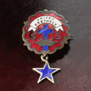 USAヴィンテージピンバッジ銅・星付｜キリスト教聖品UNITED BRETHREN