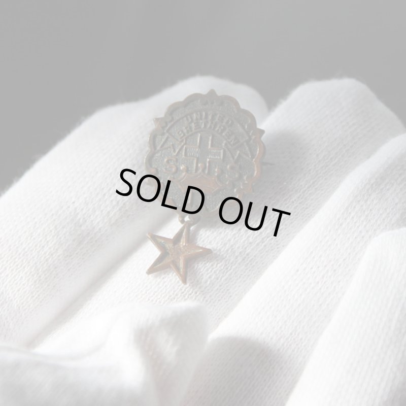 画像2: USAヴィンテージピンバッジ銅・星付｜キリスト教聖品UNITED BRETHREN教会日曜学校メンバーブローチ (2)