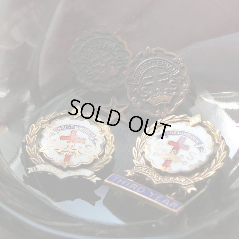 画像5: USAヴィンテージピンバッジ銅・星付｜キリスト教聖品UNITED BRETHREN教会日曜学校メンバーブローチ (5)