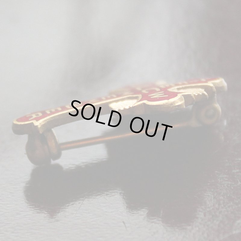 画像2: USAヴィンテージ1930s十字架ピンバッジ赤｜キリスト教聖品ULCW終身会員ブローチ (2)