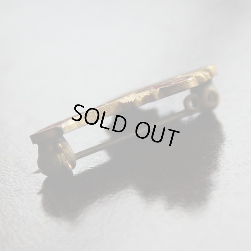 画像2: USAヴィンテージ1930s十字架ピンバッジ赤｜キリスト教聖品W.M.S. U.L.C.A.終身会員ブローチ (2)