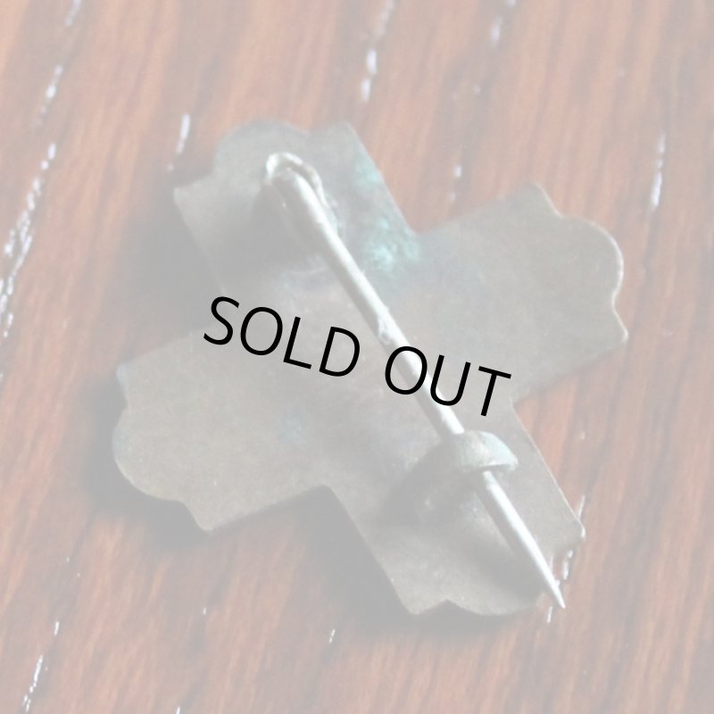 画像3: USAヴィンテージ十字架・ハートピンバッジ｜キリスト教聖品THY KINGDOM COMブローチ (3)