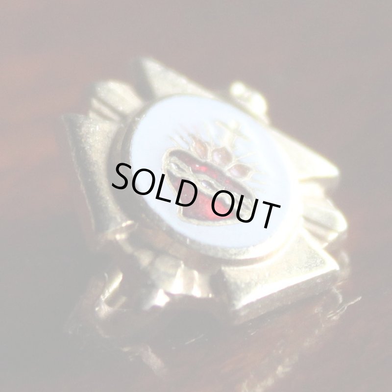 画像2: USAヴィンテージ聖心ピンバッジ｜キリスト教聖品sacred heart of JesusカトリックブローチD (2)