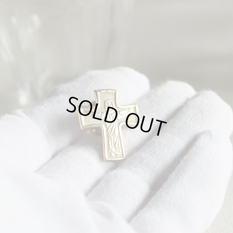 画像4: USAヴィンテージピンバッジ十字架磔刑イエスキリスト像ブローチ｜アンティーク雑貨聖品 (4)