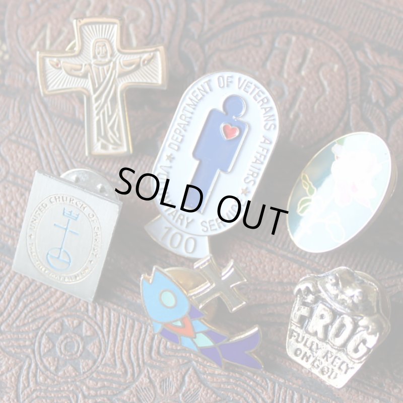 画像4: USAヴィンテージピンバッジ|十字架と魚イクトゥスクリスチャンフィッシュブローチピンズ聖品 (4)