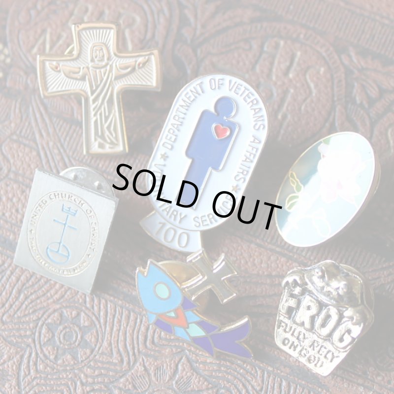 画像7: USA80sヴィンテージキリスト教ピンバッジ｜Fully Rely On God FROG蛙祈り (7)