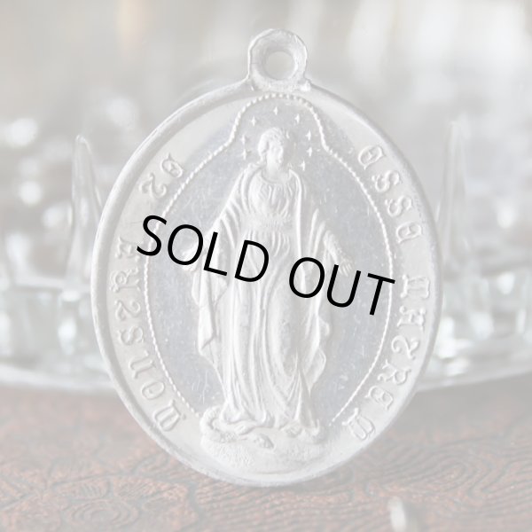 ヴィンテージ無原罪の聖母マリアメダイ｜アンティークメダイキリスト教