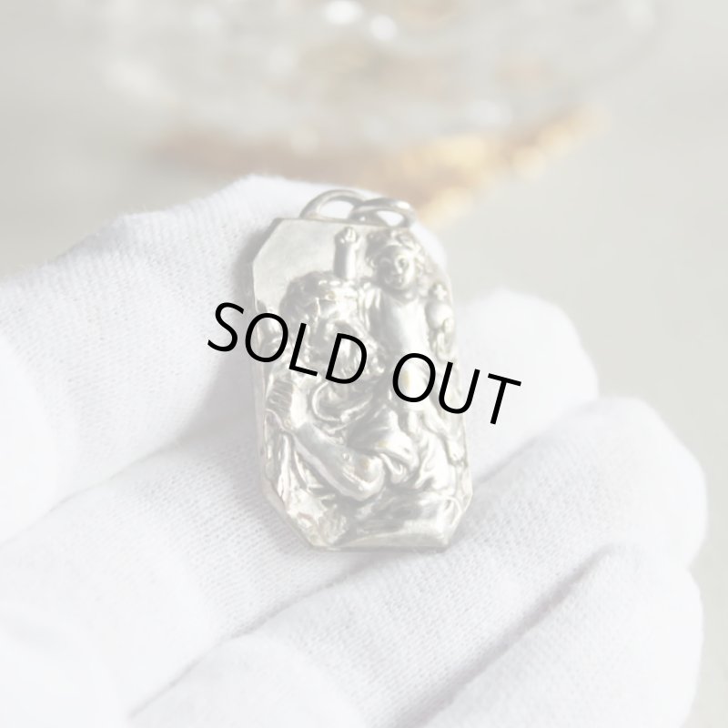 画像3: 聖クリストファー・聖アンナとマリアのメダイ｜アンティークメダイカトリックフランスヴィンテージ (3)