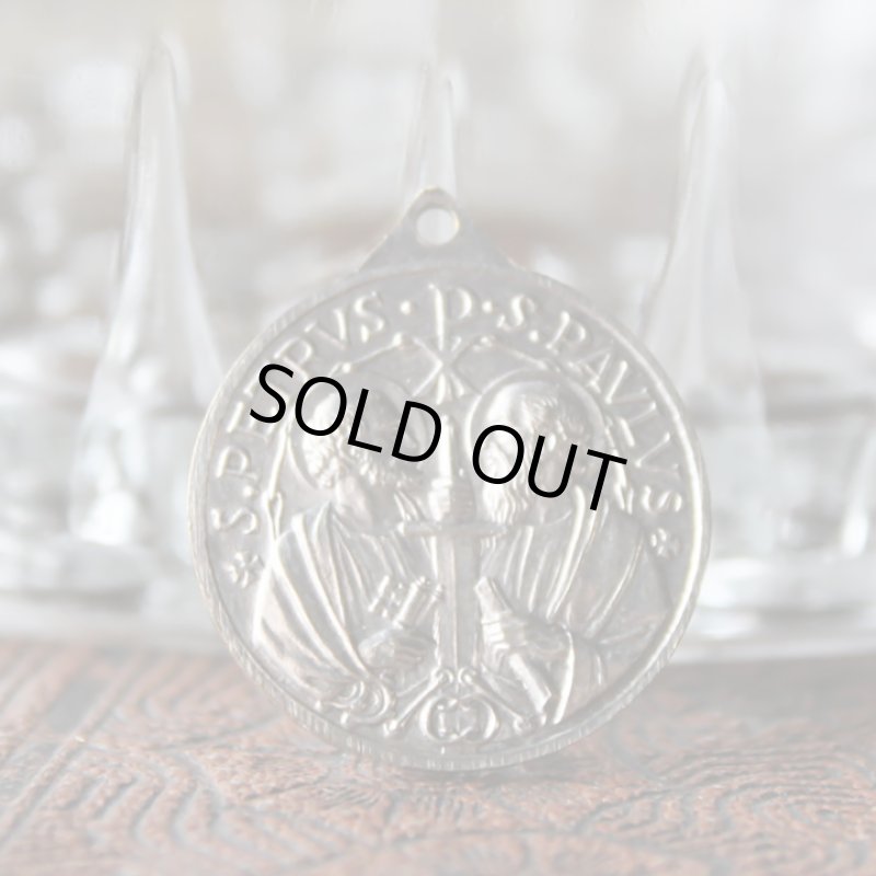 画像2: ローマ教皇パウロ6世・聖ペテロ聖パウロのメダイ｜アンティークメダイカトリック聖人イタリアヴィンテージ (2)