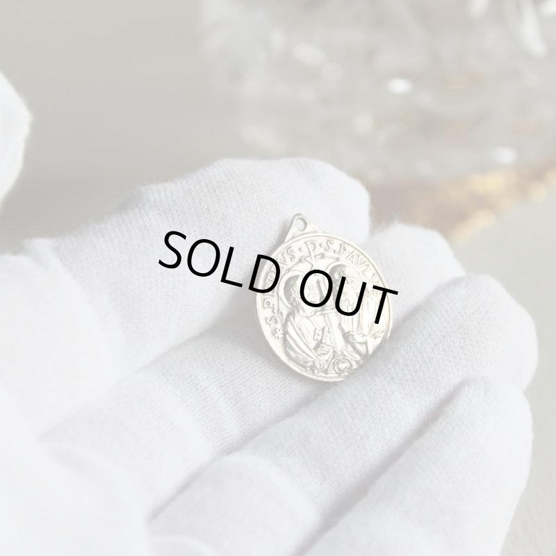 画像3: ローマ教皇パウロ6世・聖ペテロ聖パウロのメダイ｜アンティークメダイカトリック聖人イタリアヴィンテージ (3)