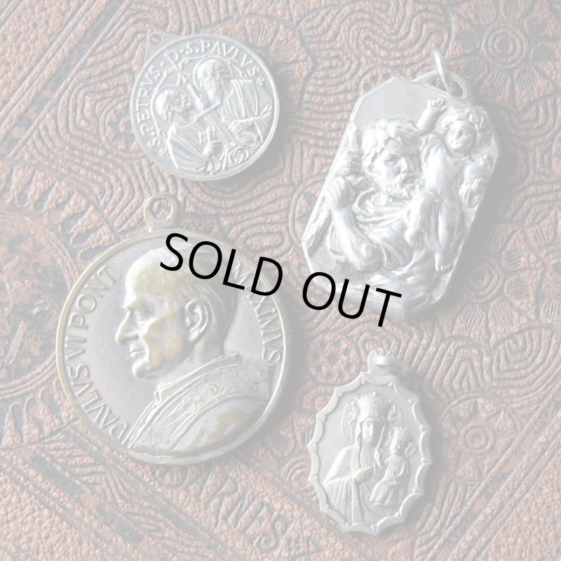 画像6: 絶えざる御助けの聖母子・イエスの御心聖心メダイ｜アンティークメダイカトリックイタリアヴィンテージ (6)