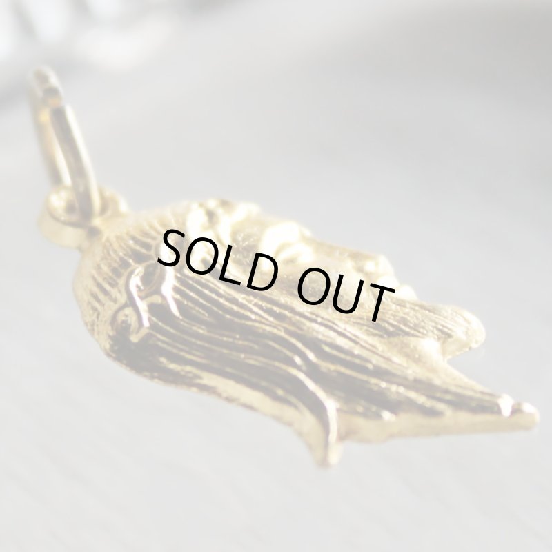 画像2: イエスキリストの横顔メダイ真鍮製ペンダントトップチャーム|イタリアカトリック聖品 (2)