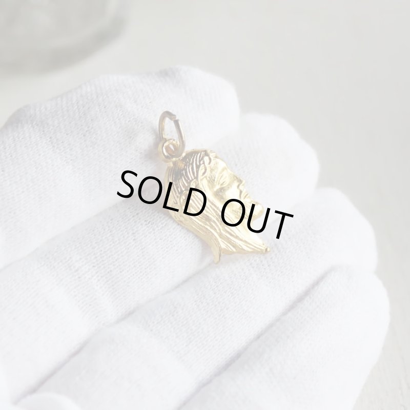 画像4: イエスキリストの横顔メダイ真鍮製ペンダントトップチャーム|イタリアカトリック聖品 (4)