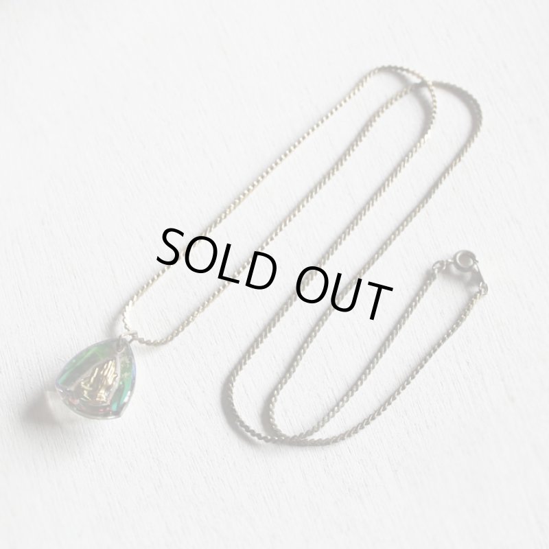 画像8: アメリカヴィンテージPray Hands 祈りの手オーロラグラスペンダントネックレス｜アンティーク雑貨ガラス (8)