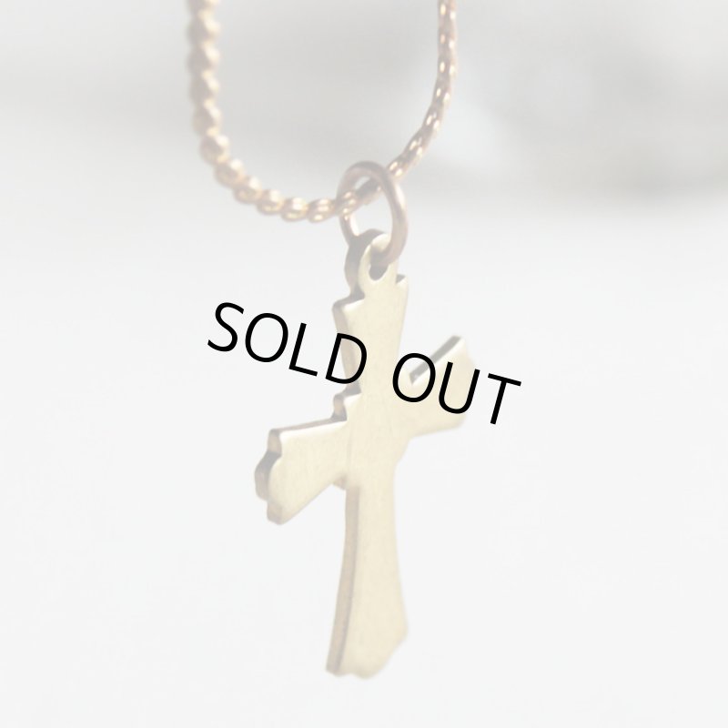 画像6: アメリカヴィンテージ真鍮製クロス十字架ペンダントネックレス｜アンティーク雑貨ブラスジュエリーネックレス (6)