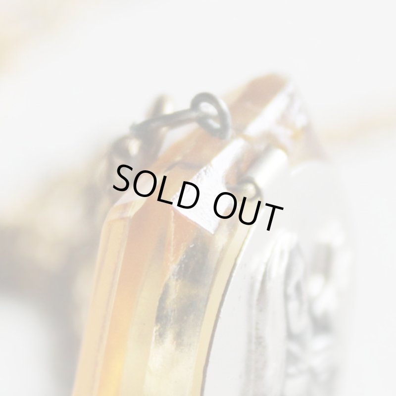 画像14: チェコスロバキア製ヴィンテージ幼きイエスの聖テレジアミニロザリオ入り六芒星ガラスペンダントネックレス (14)