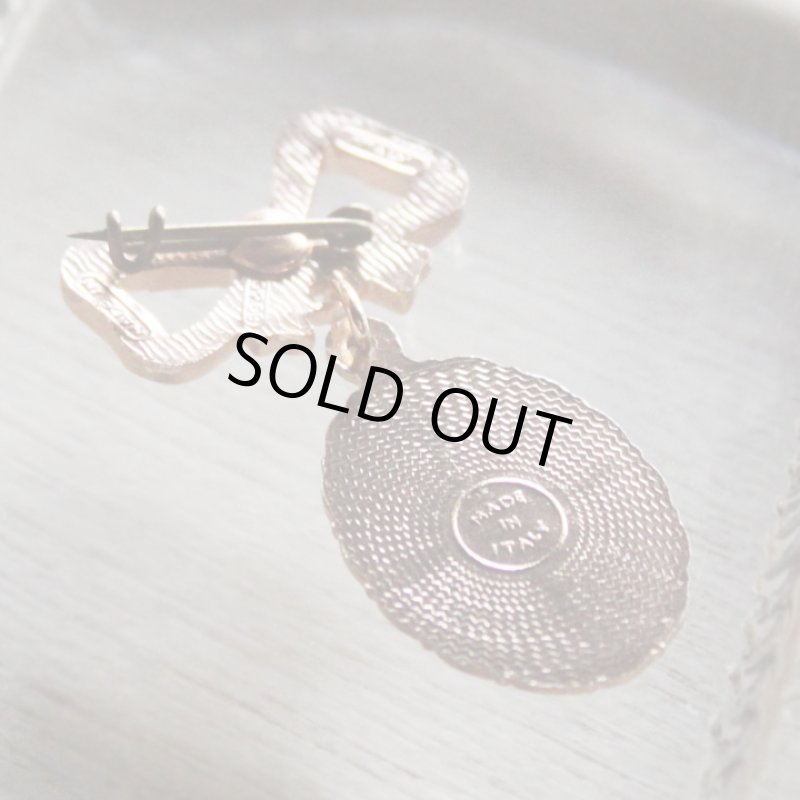 画像6: イタリアヴィンテージ聖パトリックのメダイ付きブローチ|カトリック聖人ピンズ・クリスチャンピンバッジ (6)