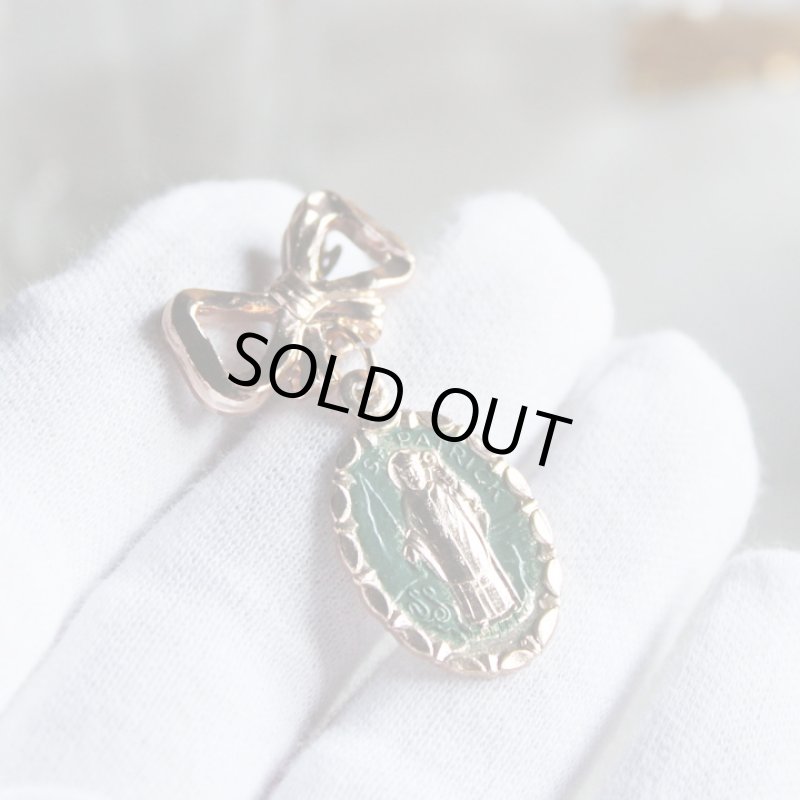 画像8: イタリアヴィンテージ聖パトリックのメダイ付きブローチ|カトリック聖人ピンズ・クリスチャンピンバッジ (8)