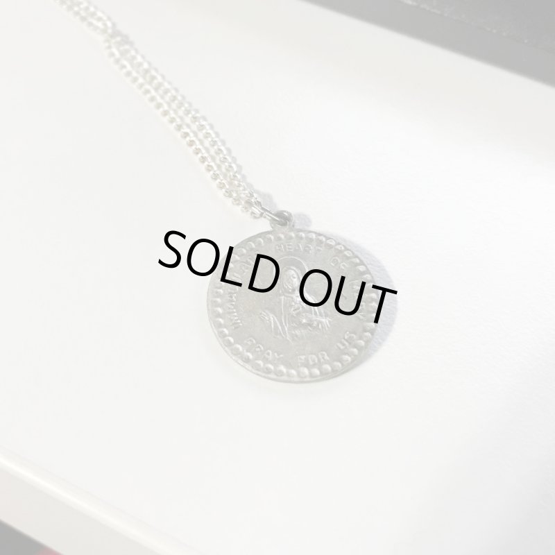 イタリアヴィンテージキリスト教十字架とメダイのネックレス・ファチマの聖母マリア・イエス・ロザリオ