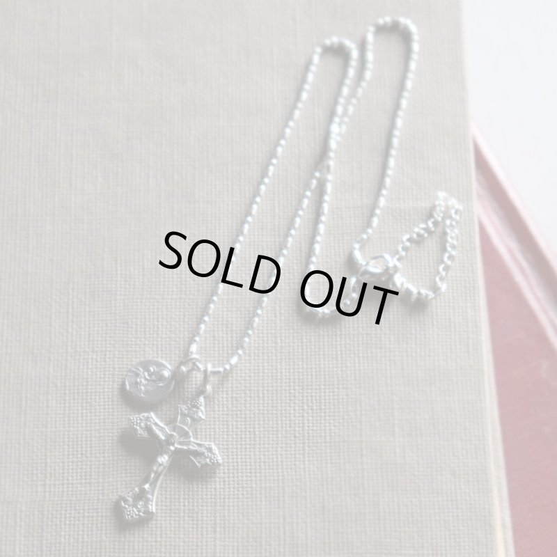 イタリアヴィンテージキリスト教ネックレス十字架と葡萄・聖アンソニー・パドヴァの聖アントニオのメダイ