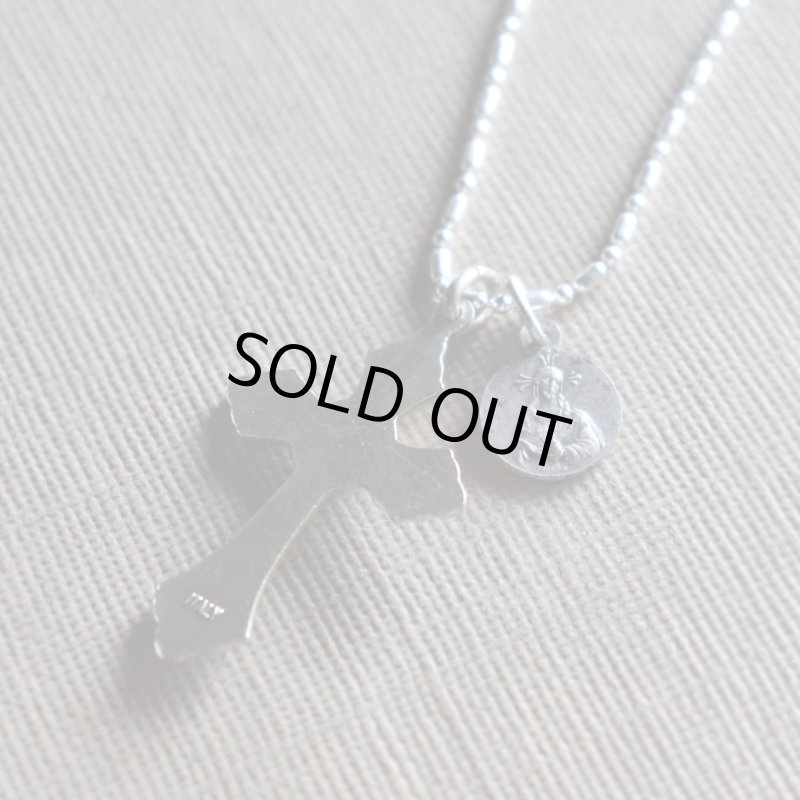 イタリアヴィンテージキリスト教ネックレス十字架と葡萄・聖アンソニー・パドヴァの聖アントニオのメダイ