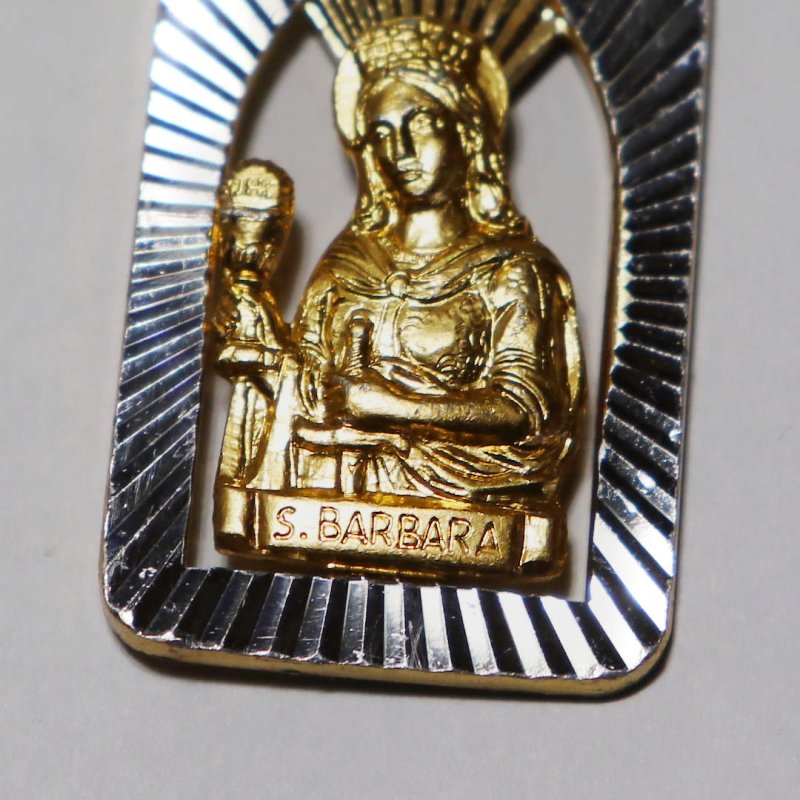 アンティークメダイ｜イタリアヴィンテージ聖バルバラのメダイ・ギリシャ・東方正教会・カトリック聖品