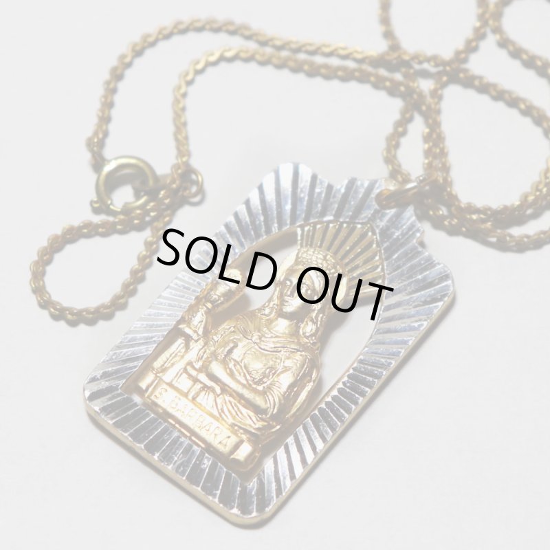 アンティークメダイ｜イタリアヴィンテージ聖バルバラのメダイ・ギリシャ・東方正教会・カトリック聖品