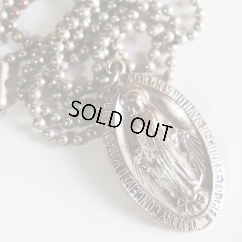 フランスヴィンテージ不思議のメダイ無原罪の聖母マリアメダイネックレス