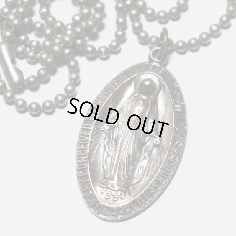 フランスヴィンテージ不思議のメダイ無原罪の聖母マリアメダイネックレス
