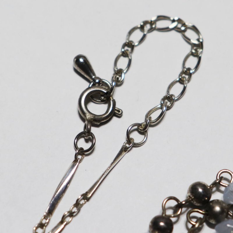 925silverと天然石のロザリオ風クロスネックレス｜アンティークジュエリー