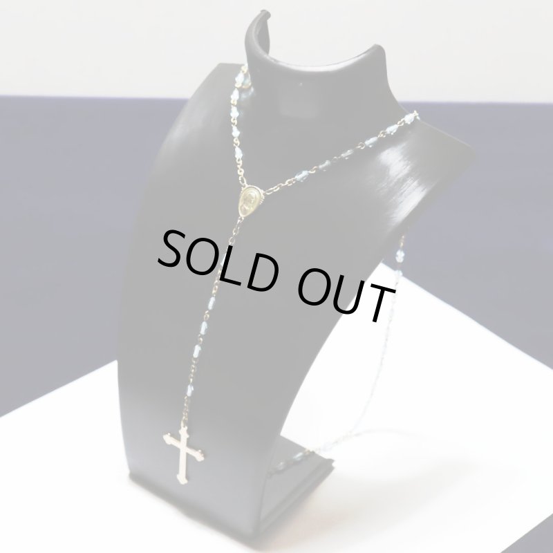 フランスアンティークガラスビーズのロザリオ・横顔の聖母マリア