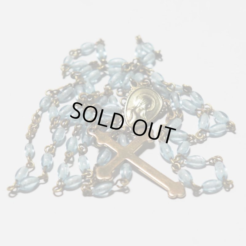 フランスアンティークガラスビーズのロザリオ・横顔の聖母マリア