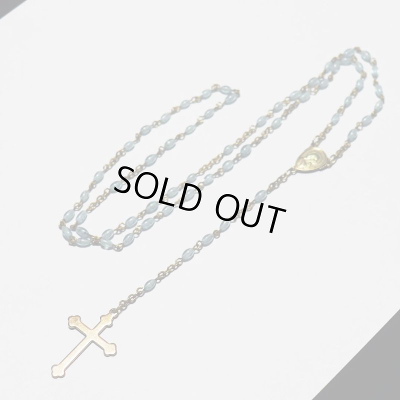 フランスアンティークガラスビーズのロザリオ・横顔の聖母マリア