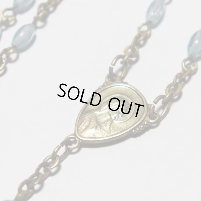 フランスアンティークガラスビーズのロザリオ・横顔の聖母マリア