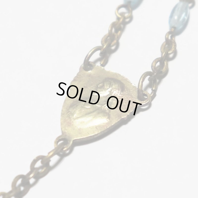 フランスアンティークガラスビーズのロザリオ・横顔の聖母マリア