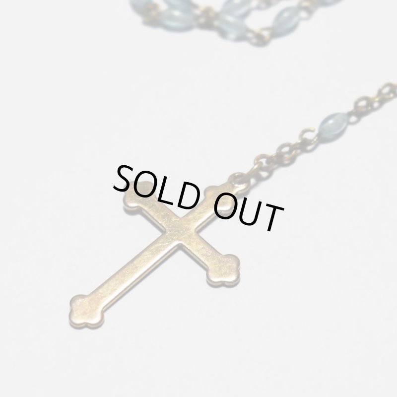 フランスアンティークガラスビーズのロザリオ・横顔の聖母マリア