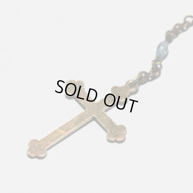 フランスアンティークガラスビーズのロザリオ・横顔の聖母マリア