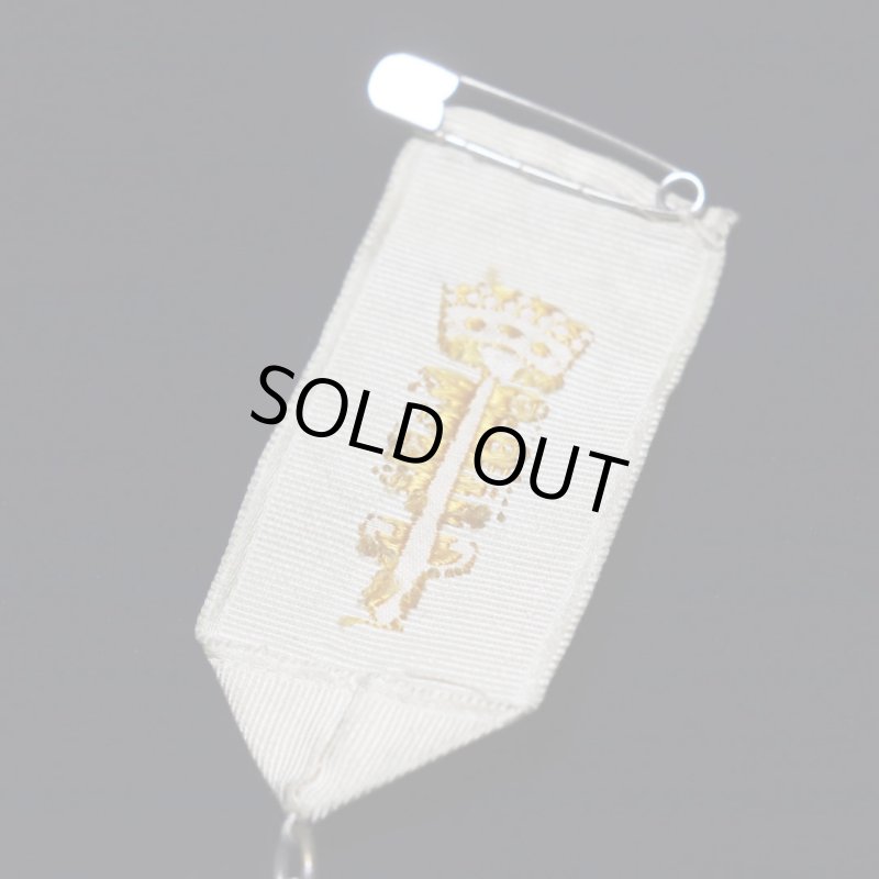 フランスアンティークメダイ聖母マリア・イエスの御心リボンブローチ