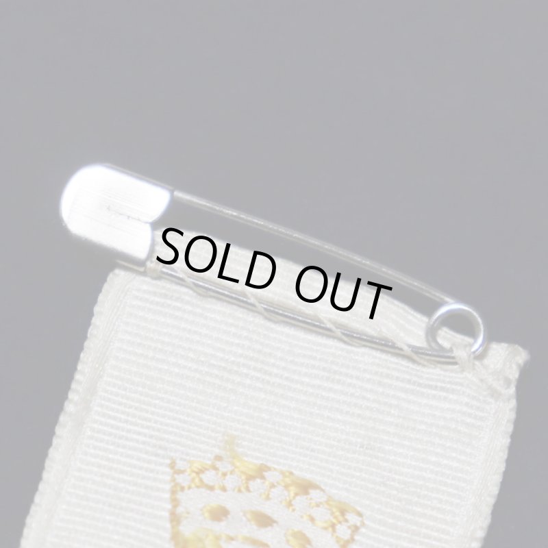 フランスアンティークメダイ聖母マリア・イエスの御心リボンブローチ