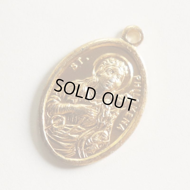 イタリア製ヴィンテージ聖フィロメナ｜子供・若者・貧弱・絶望・病人の守護聖人｜アンティークメダイ