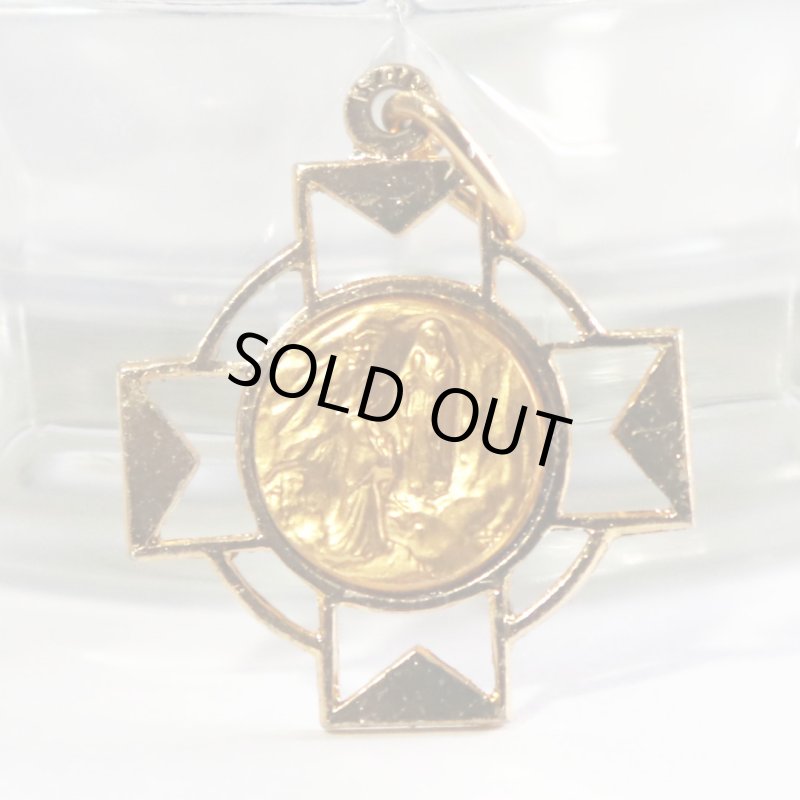 ルルドの泉無原罪の御宿り聖母マリアメダイ｜イタリア製アンティークメダイカトリック聖品