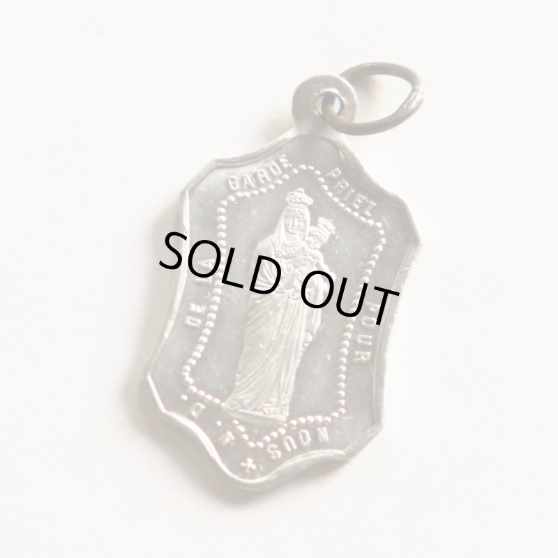 フランスヴィンテージノートルダム・ド・ラ・ガルド聖母マリアと幼子イエスのメダイ｜アンティークメダイ・キリスト教カトリック聖人聖品
