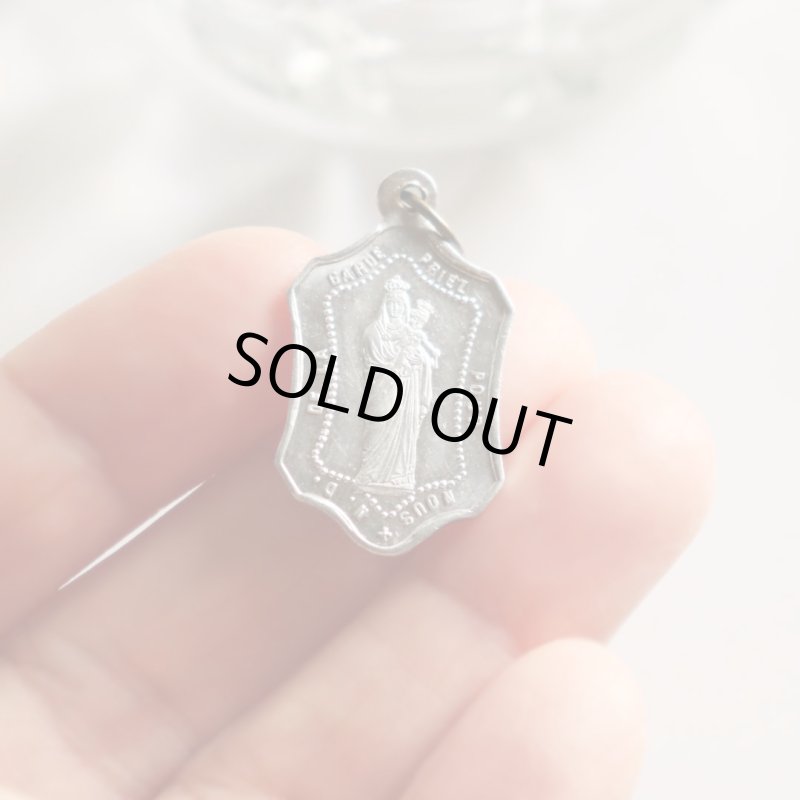 フランスヴィンテージノートルダム・ド・ラ・ガルド聖母マリアと幼子イエスのメダイ｜アンティークメダイ・キリスト教カトリック聖人聖品