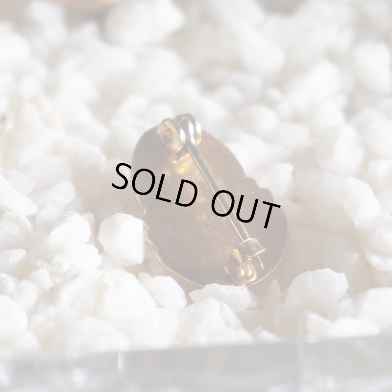 USAヴィンテージクリスチャンクロスピンバッジHONORオーバル型水色｜アンティークピンズライトブルー十字架/栄誉