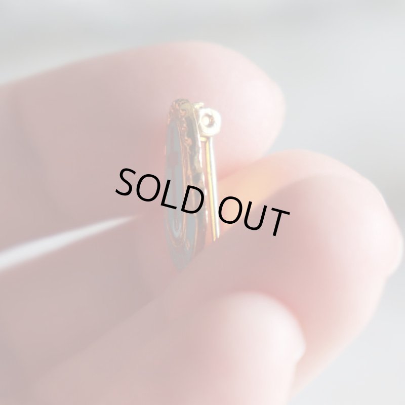 USAヴィンテージクリスチャンクロスピンバッジHONORオーバル型水色｜アンティークピンズライトブルー十字架/栄誉