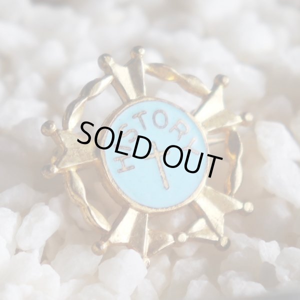 USAヴィンテージクリスチャンクロスブローチ水色HISTORY｜アンティーク