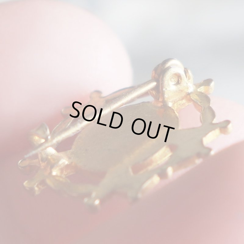 USAヴィンテージクリスチャンクロスブローチ水色HISTORY｜アンティークピンバッジライトブルー十字架