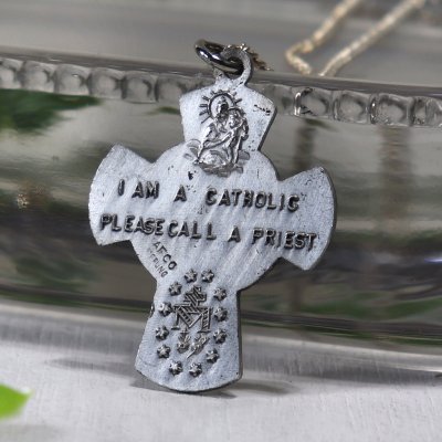 画像2: 【STERLING SILVER】アンティークジュエリー｜ヴィンテージ4Way Cross十字架ペンダントネックレス聖心・聖人・不思議のメダイ