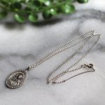 【STERLING SILVER】アンティークジュエリー｜フランスヴィンテージイエスの御心&カルメル山の聖母子メダイネックレス・銀製ペンダント